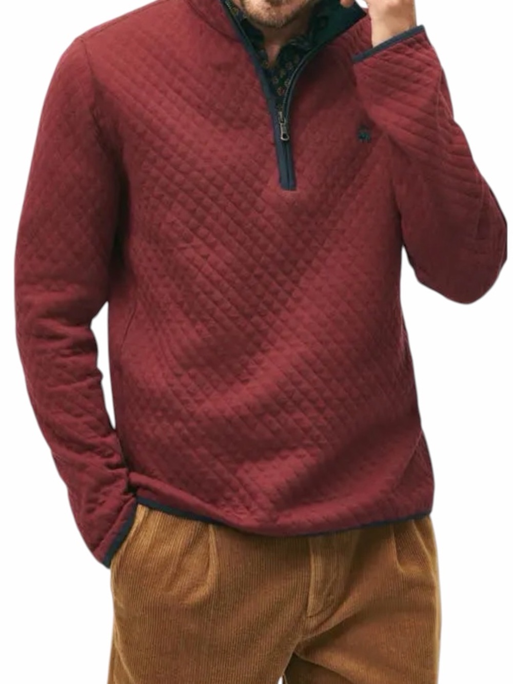 Brooks‎ Brothers Knit Diamond Quilted Half-Zip Sweater - NEW with tags